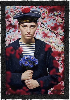 Pierre et Gilles Bleuets de France (Margaux Martin) , 2025 Ink-jet photograph printed on canvas and painted 130 × 90 cm — 51 1/4 × 35 1/2 in.